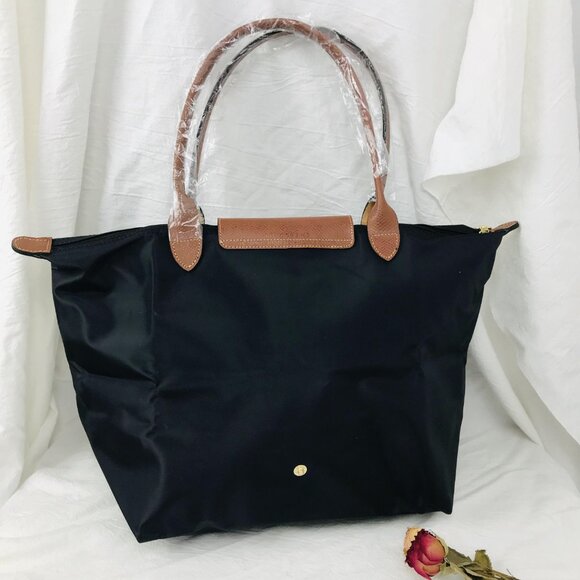 NWT Longchamp Le Pliage Original Large Shoulder Nylon Bag Tote  Black - Picture 10 of 12